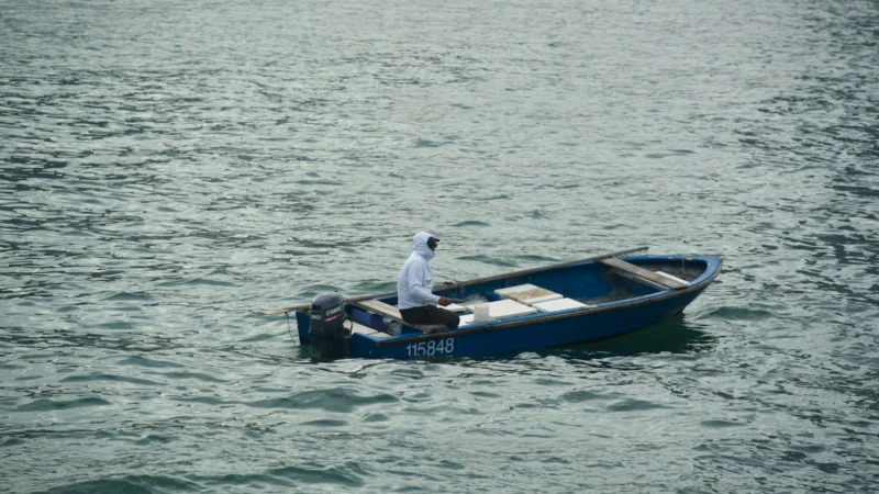Petit bateau sur une eau calme